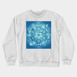 Butterflies and mystical mandala on blue Crewneck Sweatshirt